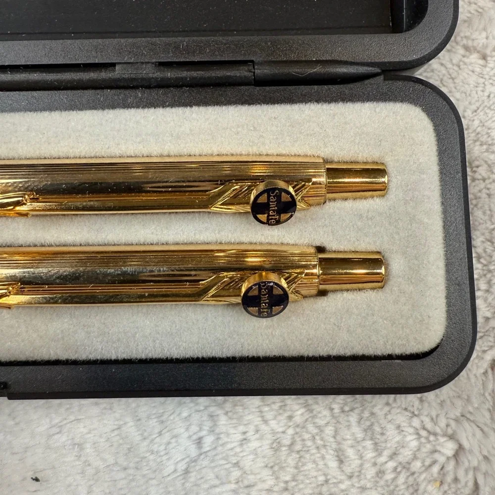 Parker Insignia 12K Gold Filled Pen Pencil Set Santa Fe Railway Logo Made in USA